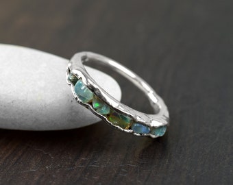 Natural Tiny Raw Fire Opal Gemstone Ring \ Multi Opal Ring \ Dainty Band Ring \ Gift For Love \ Boho Rings \ Delicate Ring \ Gift For Bride