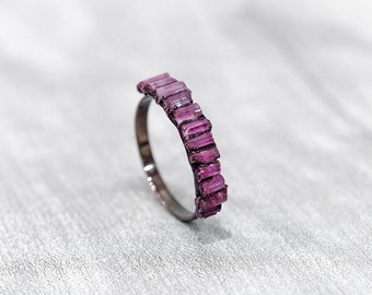 Natural Pink Tourmaline Ring | Starlight Silver 925 | Gemstone Ring | Pink Ring | Electroplated Jewellery | Wedding Gift | Ring For Daughter