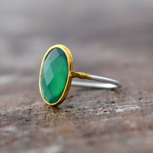 Outstanding Natural Green Onyx Gemstone Silver Ring | 925 Sterling Silver | Statement Ring | Handmade Ring | Boho Ring | Ring For Women