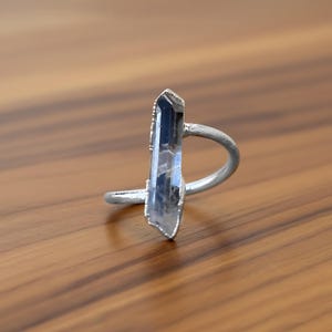 Raw Crystal Quartz Point Ring | Handmade Silver Gemstone Jewelry | Healing Crystal Ring | Boho Minimalist Statement Ring | Gift for Her