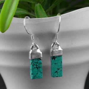 Turquoise Earrings | Dangle and Drop Earrings | Fall Earrings | Cute Earrings | 925 Silver Earrings | Statement Earrings | Bridal Earrings