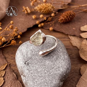 Herkimer diamanten ring \ Ring met ruwe kristallen \ Handgemaakte boho sieraden \ Ring met helende steen \ Cadeau voor haar