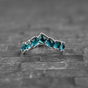 Natural Blue Topaz Silver Rings \ 925 Sterling Silver \ Statement Rings \ Minimalist Rings \ Crown Rings \ Rings For Women \ Gift For Her