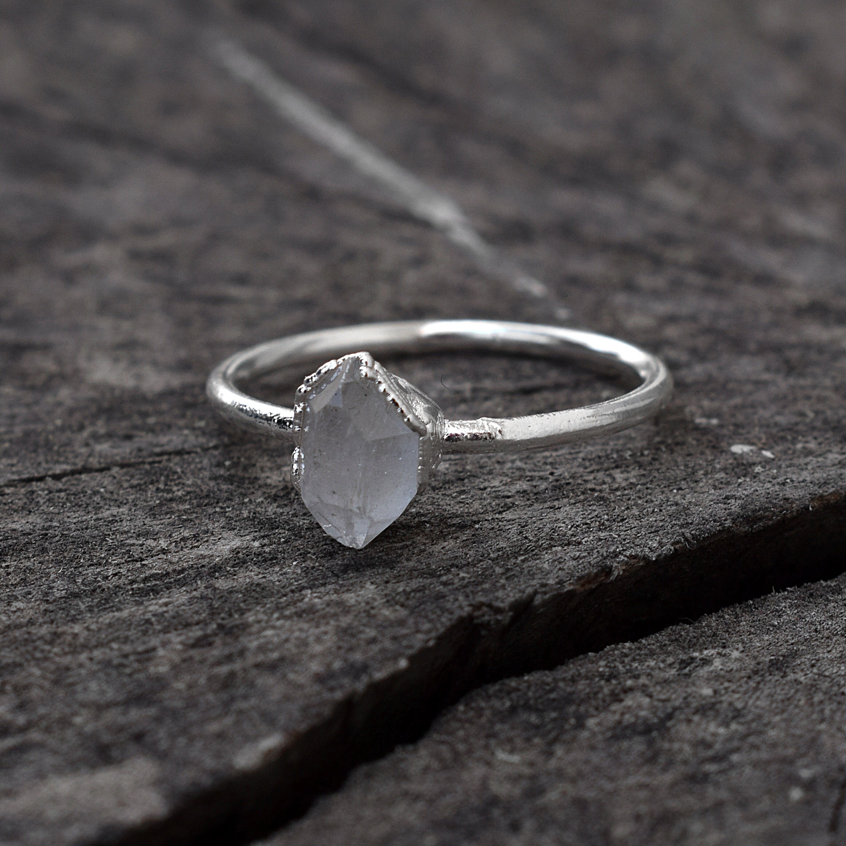 Herkimer Diamond Ring Silver Ring 925 Sterling Silver Ring Etsy