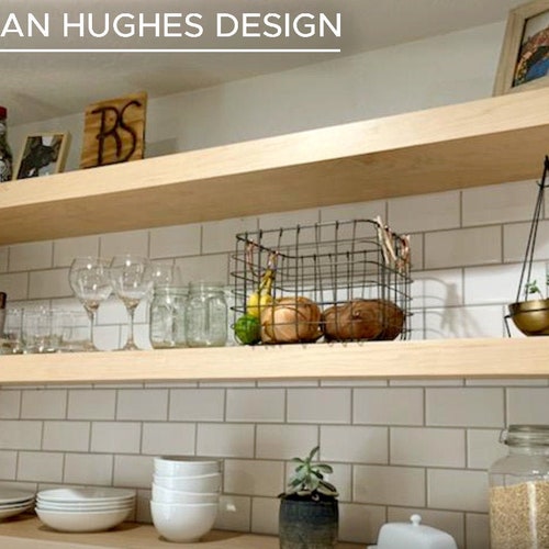 Maple Floating Shelf Custom Floating Shelves Open Shelves Etsy