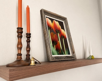 Walnut Floating Shelves | Custom sizing | Strong shelves | Steel Bracket | Hand crafted | Hardware Included