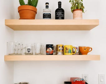 Maple shelves | Floating shelves | Custom sizing | Steel Bracket | Hand crafted | Hardware Included