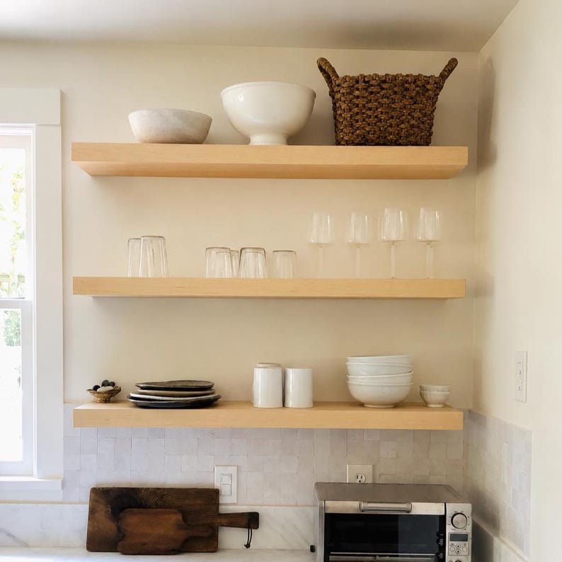 Floating shelves | Custom sizing | Strong shelves | Steel Bracket | Hand crafted | Hardware Included | Contemporary Design imagem 6
