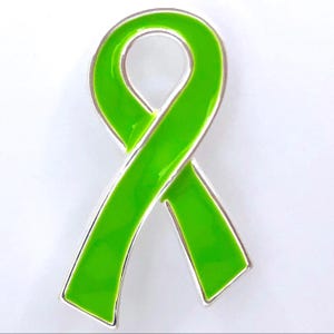 Lime Green Awareness Ribbon Lapel Pin for Lyme Disease, Lymphoma, Muscular Dystrophy, and Mental Health Awareness