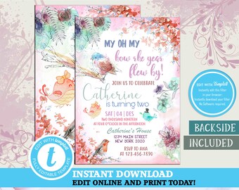 Bird Invitation Etsy