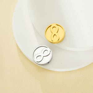 Minimalistisk Infinity-pärlorberlock med 1 MM genomgående hål, rostfritt stål guldfärgat Infinity-hänge, enkelt Infinity-hänge för gör-det-själv-armband 1431416