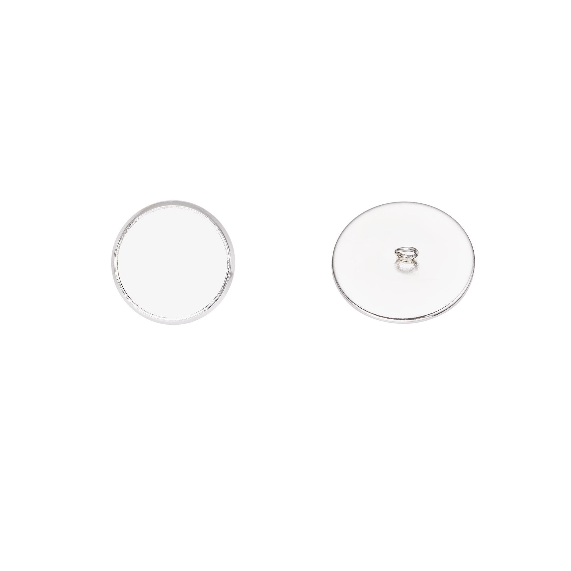 Bezel Button Image 10 Pics Round Bezel DIY Button Settings,10mm 14MM 18MM Silver Plated ...