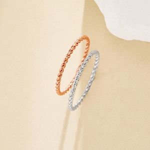 Twist Stainless Steel Rose Gold Ring,Minimalist Ring,Simple Stackable Ring,Stackker Ring Supplies 1294915