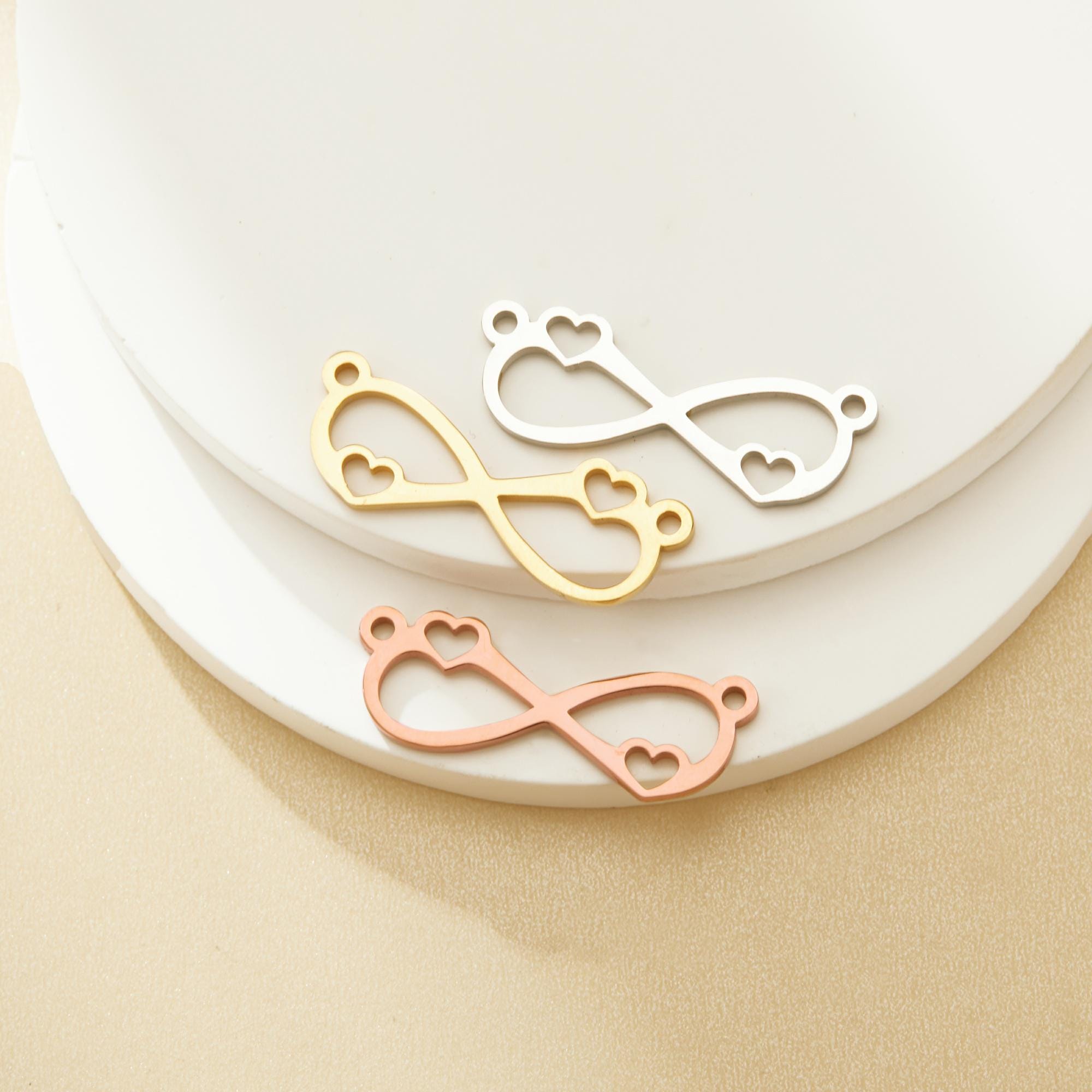27x9.5mm Love Infinity Pendant Charm,silver Rose Gold Plated