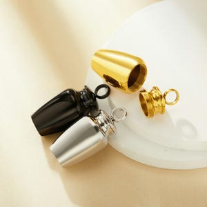 Stainless steel Cremation Bottle Pendant Silver Gold Black Plated Ash Canister Cremation,Urn Wish Vial Pendant Prayer Purfume Box 1190058