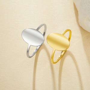 Oval Stainless Steel Ring,Gold Silver Stainless Steel Blank Ring Base For Engraving Stamping 1224220