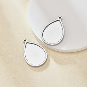 18 x 26 MM Andenken Brustmilch Blank Birne Anhänger Lünette Einstellungen, Edelstahl Birne Anhänger Charme, DIY Anhänger Zubehör 1431299