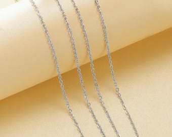 2 mm dikke eenvoudige kabelketting, zilveren roestvrijstalen ketting, eenvoudige choker, doe-het-zelfketting benodigdheden 20 inch 1320052