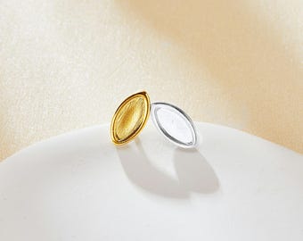 Keepsake Resin Bezel Gold Plated Stainless Steel Marquise Studs Earring,4x8MM Marquise Bezel Studs Earring Settings,DIY Supplies 1706171