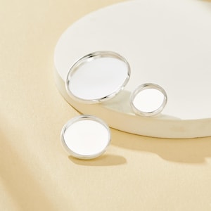 10 Pics Round Bezel DIY Button Settings,10MM 14MM 18MM Silver Plated Brass Customized DIY Clothes Resin Supplies 1568015