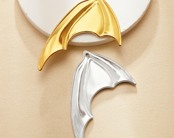 Pingente de asas de morcego em aço inoxidável, pingente de aço inoxidável banhado a ouro e prata, acessórios artesanais, suprimentos para pingentes faça você mesmo 1431547