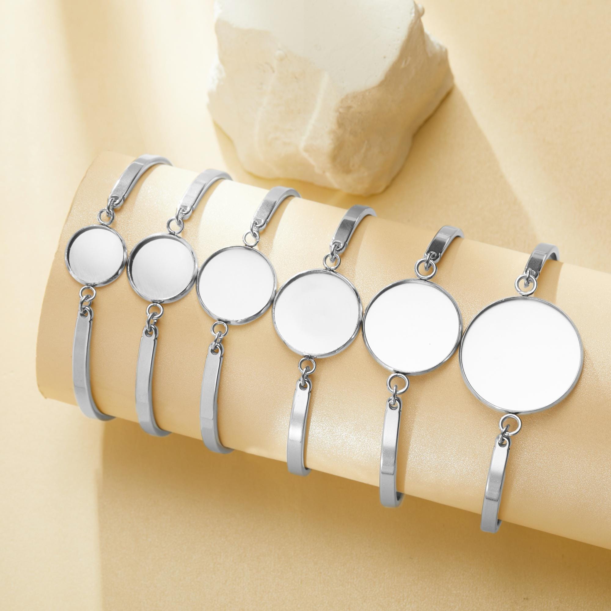 Keepsake Mother Milk Resin Round Bezel Bracelet Settings,stainless