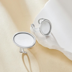 Keepsake Breast Milk Resin Oval Bezel Ring Settings,Stainless Steel Adjustable Ring Settings,Men&#39;s Ring Settings,DIY Ring Supplies 1222100