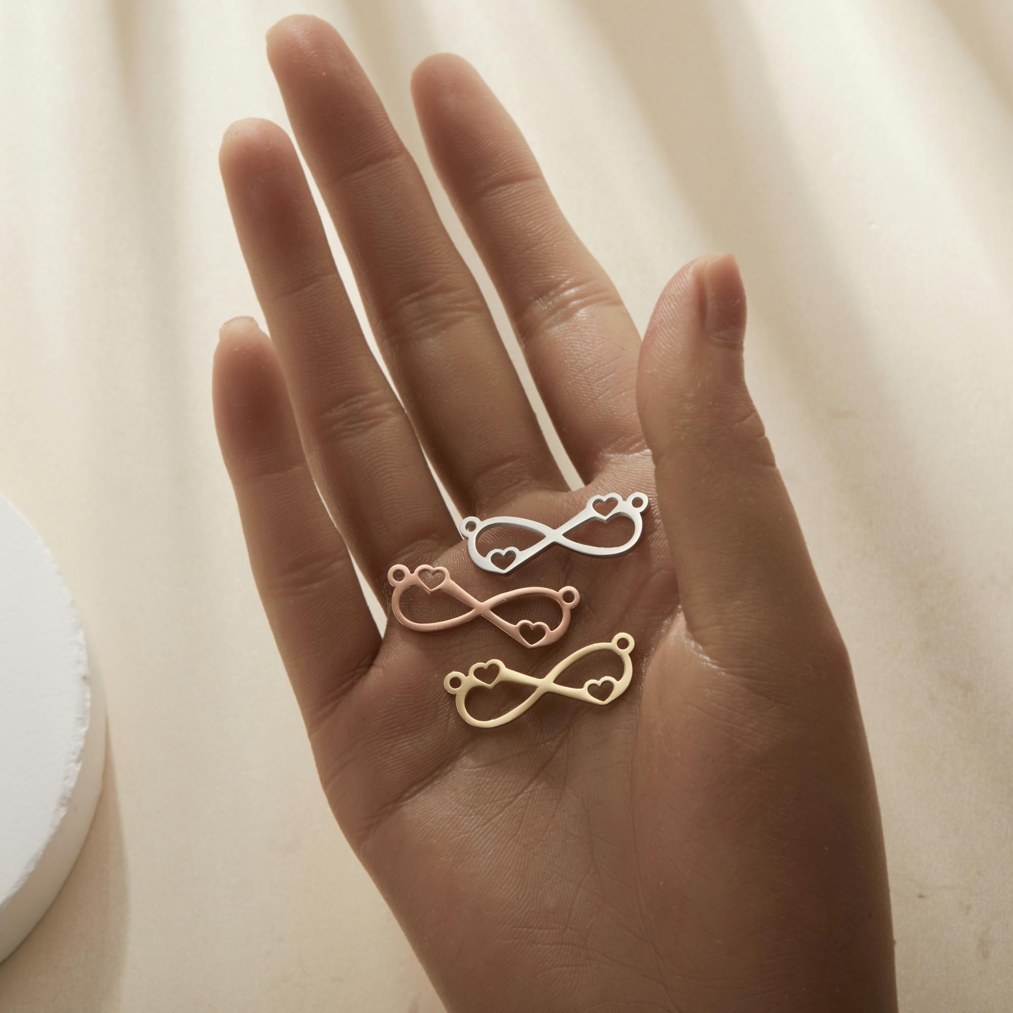 27x9.5mm Love Infinity Pendant Charm,silver Rose Gold Plated