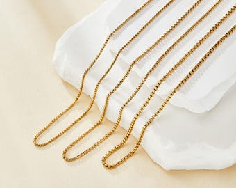 Gold Plated Stainless Steel Chain Necklace,Dainty DIY Chain Necklace,1.5MM,2.0MM,2.5MM,1PC,5PCS,10PCS,DIY Necklace Supplies 1320041