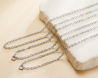 2.75MM Thick 32Inches Rhodium Plated Brass Cable Chain Necklace,Long Minimalist Cable Chain,DIY Simple Daily Necklace Supplies 1320062