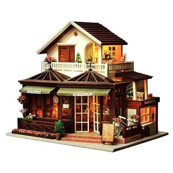 wooden doll houses already assembled