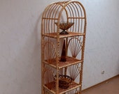 60 quot tall rattan shelf wicker Furniture wood bookcase cabinet planter stand bathroom shelves Vinyl record storage rattan Furniture