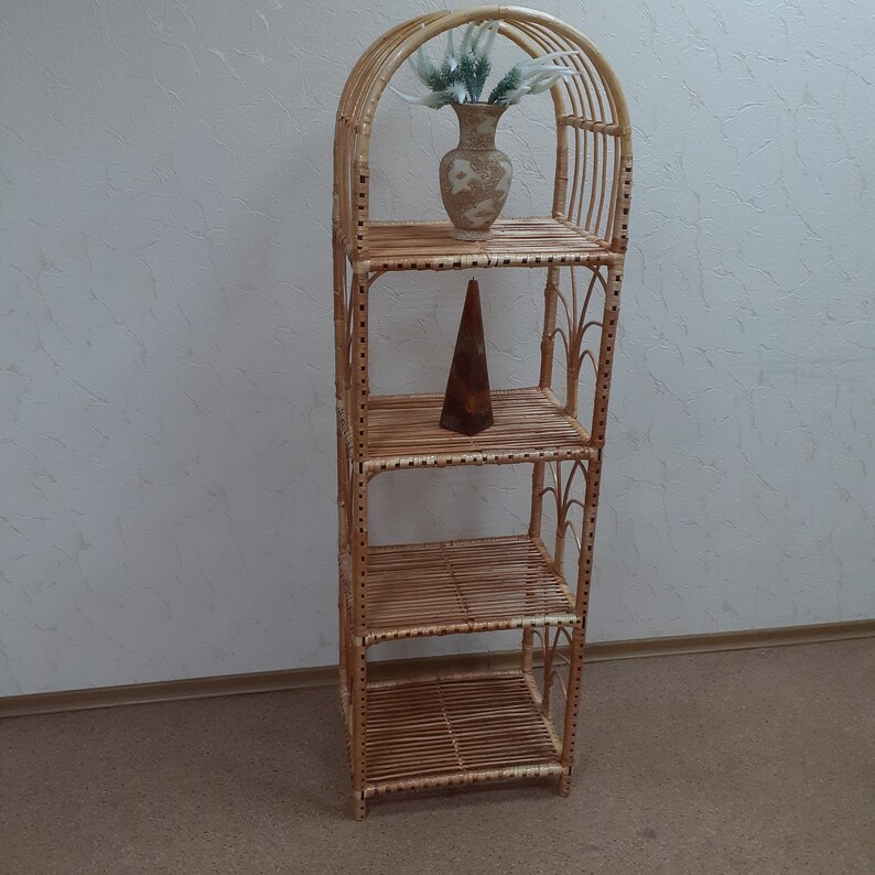 Estante de ratán de 62 de altura / muebles de mimbre / | Etsy
