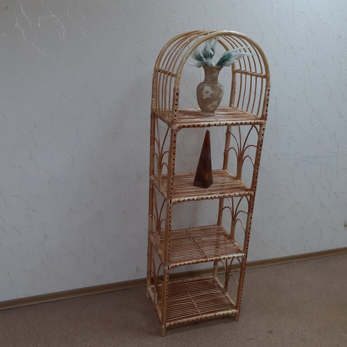 Estante de ratán de 62 de altura / muebles de mimbre / | Etsy