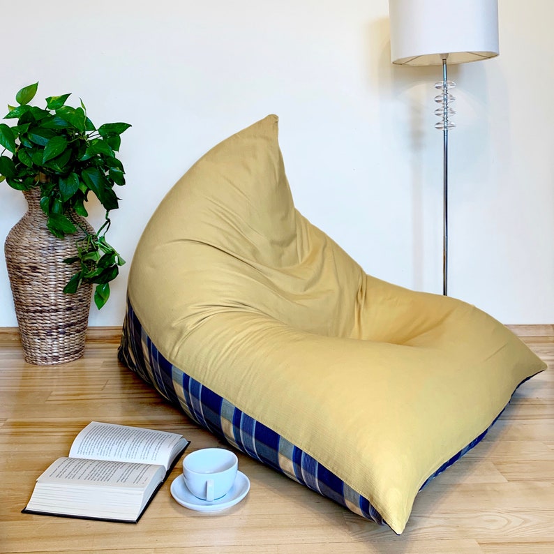 Big bean bag chair cover Adult beanbag Reading nook chair Etsy