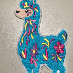 Embroidered Flower Baby Llama Christmas Ornament