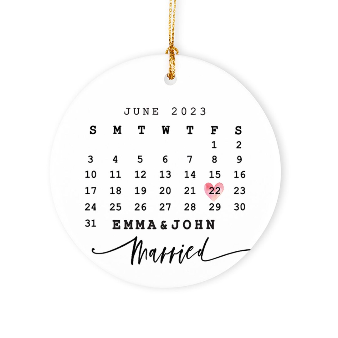 Married Ornament Wedding Gift Wedding Date Ornament Etsy