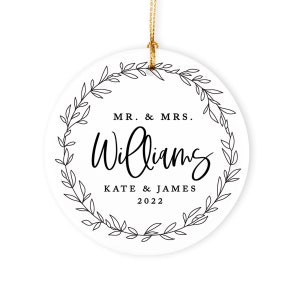 Personalized First Christmas Married Ornament, Mr and Mrs Tree Christmas Ornament, Our First Christmas Married as Mr and Mrs Ornament