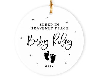 Sleep In Heavenly Peace Memorial Ornament Personalized Miscarriage Ornament Baby Memorial Ornament Remembrance Infant loss Miscarriage Gift