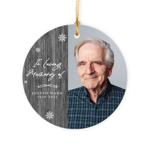 Personalized Memorial Christmas Ornament In Loving Memory Custom Photo Ornament Loss of Loved One Grandparents Grandmother Mom Dad Sympathy