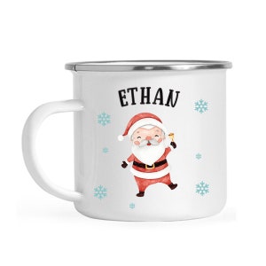 Kids Hot Cocoa Christmas Mug Personalized  Hot Chocolate Mug Personalized Christmas Gift for Kids, Boys, Girls, Stocking Stuffer Santa Mug