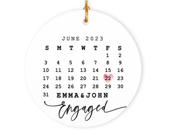 Personalized Engaged Ornament, Engagement Ornament, Engagement Gift, Custom Ornament, Engagement Announcement, Couples Ornament Keepsake