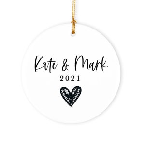 Personalized Couples Names and Year Christmas Ornament Keepsake Gift, Couples First Christmas Ornament, Christmas Gift, Custom, Gift Ideas