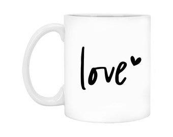 Love Valentine's Day Coffee Mug, 11oz Porcelain Ceramic Mug, Valentine's Day Gift Ideas For Her, Wife, Women, Bestie, Galentine's Day