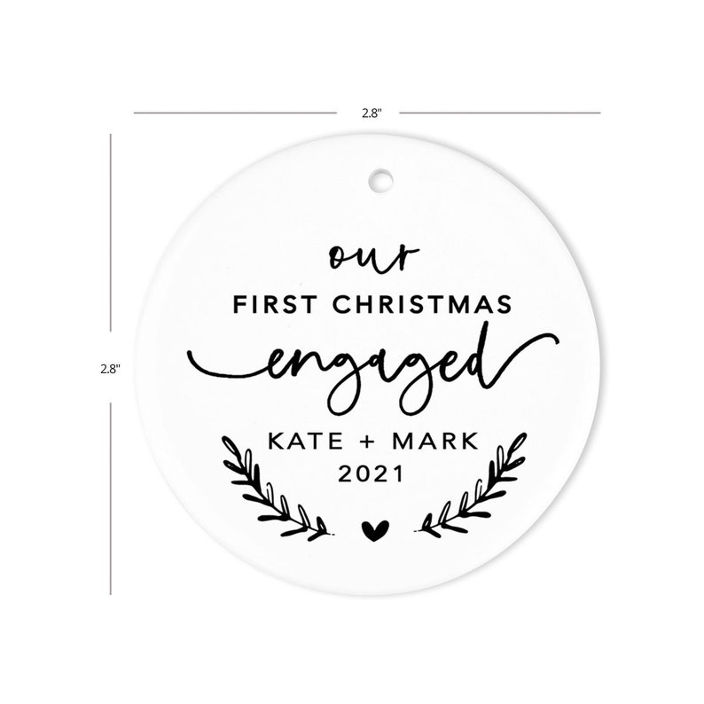 Personalized Our First Christmas Engaged Ornament Keepsake Etsy