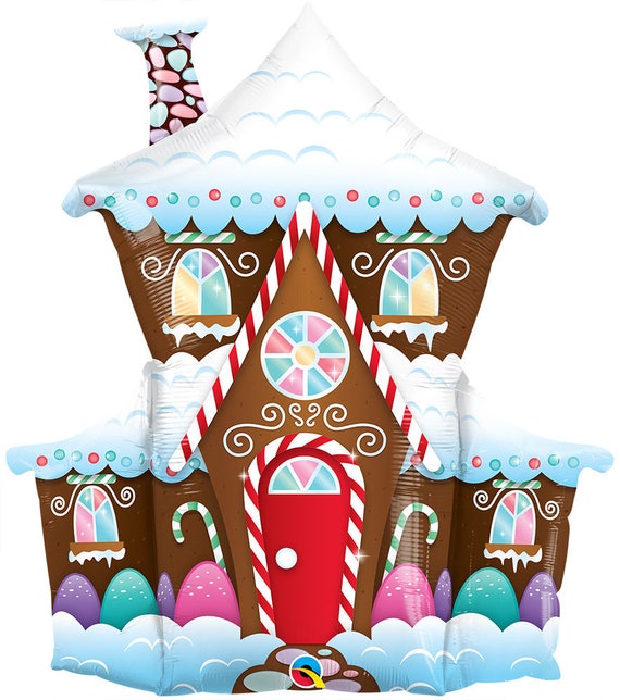 37” Gingerbread House Balloon, Christmas Balloons, Christmas Party Decorations, Holiday Party, Christmas Balloon Bouquet, Kids Christmas