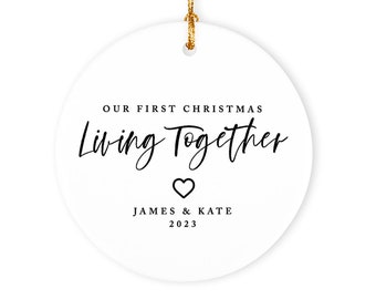 Personalized First Christmas Living Together 2023, New Couple Ceramic Keepsake, Gift For Girlfriend, Boyfriend Moving in Gift for Couples