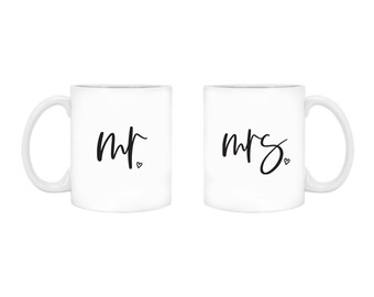 Mr & Mrs Wedding Mug  Wedding Gifts  Wedding Mugs  Anniversary Gifts Mr and Mr Ceramic Mugs Mrs and Mrs Mug Bride and Groom