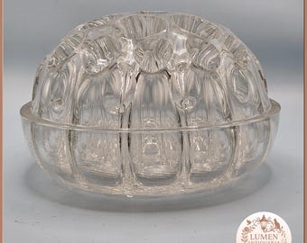 Rana di fiori in vetro anni '70 - Portafiori trasparente - Elemento minimalista per lo stile della tavola