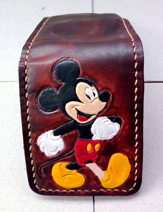 Mickey Mouse Leather Wallet Gifts for Men, Cardholder, Personalized Slim  Minimalist Leather Wallet, Handmade Mickey Mouse Wallet Gift 